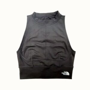 The North Face FlashDry Black High Neck Cropped Performance Tank Top Women's XS